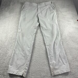 Adidas‎ Performance Pants Mens 35x32 Golf Gray No Slip Grip Stretch Chino